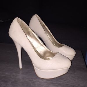 cream colored pumps